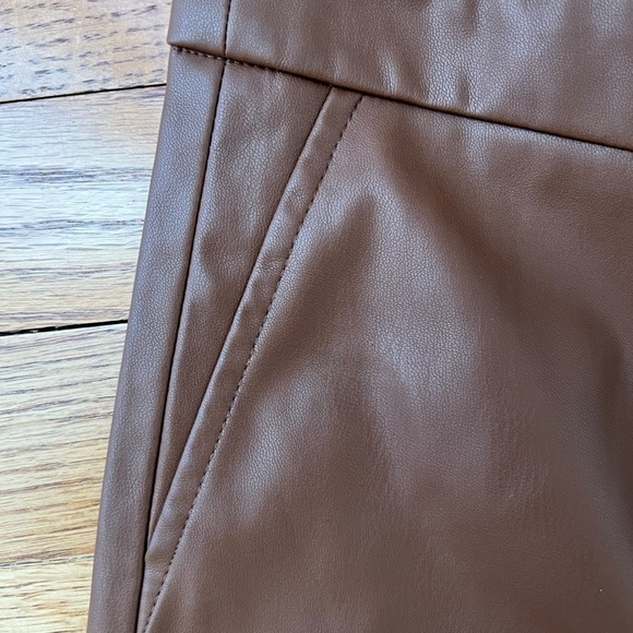 BLOGGERS FAVORITE ZARA Brown Faux Leather Leggings - Picture 5 of 12